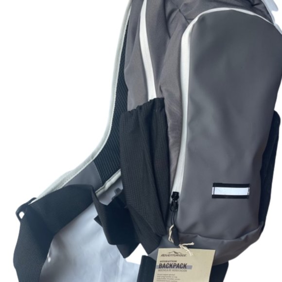 2L Hydration Backpack Gray Removable Water Bladder, Pockets Adjustable Straps - Picture 6 of 15